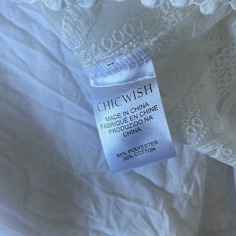 Chicwish White Lace Blouse Size L/XL - Picture 4 of 4